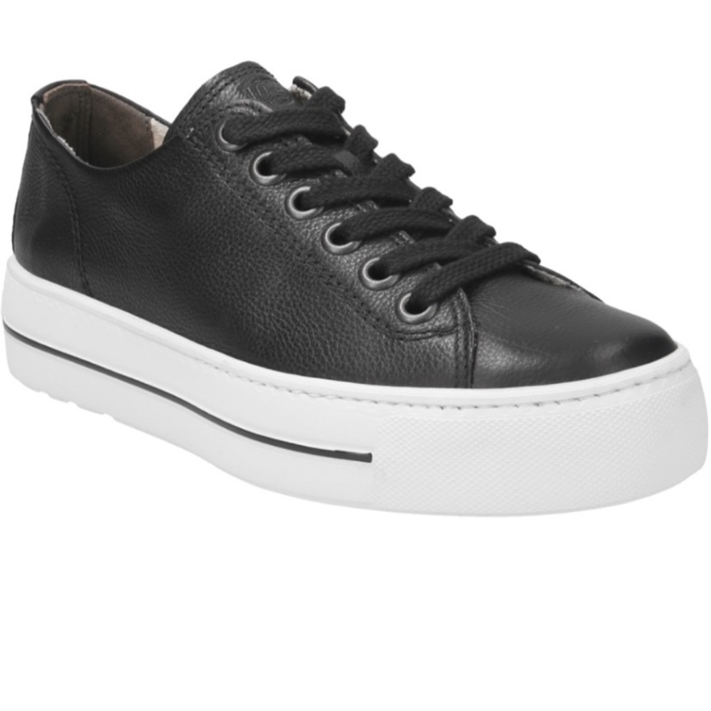 Black leather, Platform Sneakers